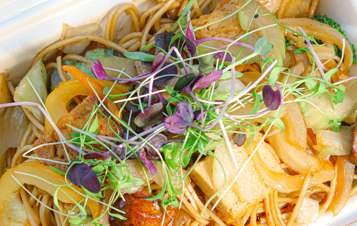 Malaya Eats' vegan pancit: a filipino noodle dish.